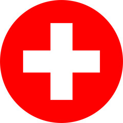 round Swiss national flag of Switzerland, Europe