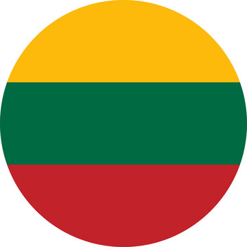 round Lithuanian national flag of Lithuania, Europe