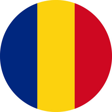 round Romanian national flag of Romania, Europe