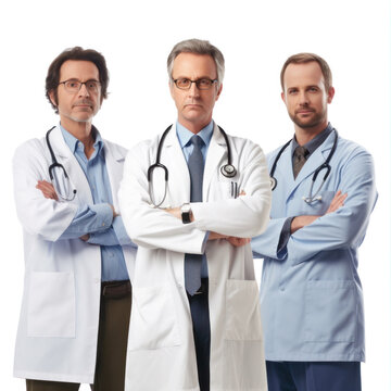 portrait of 3 doctors in white coats