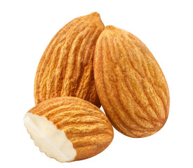 Delicious almonds cut out