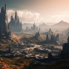 Shadowhaven: A Dystopian Citadel of Enshrouded Skyscrapers 