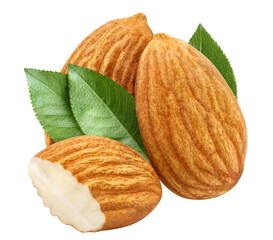 Delicious almonds cut out