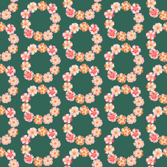 Floral seamless pattern, Flower endless background, Spring bouquet, Summer garden print, Flower wreath backdrop, Festive flowers wallpaper