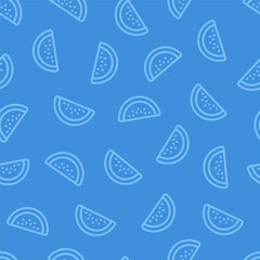 Blue seamless pattern with watermelon slice