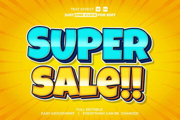 Vector Super Sale big promo text effect