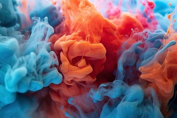 Fototapeta premium Ai generated image of smoke in color blue and red