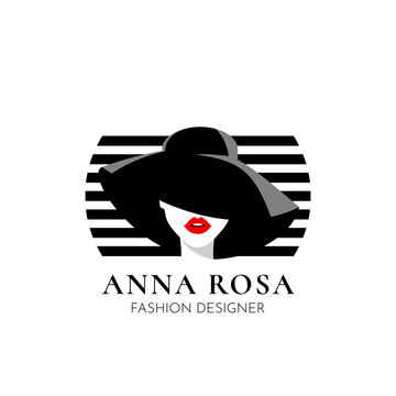 Fashion logo for business, boutique, fashion clothes shop, beauty salon, dress store label. Vector illustration