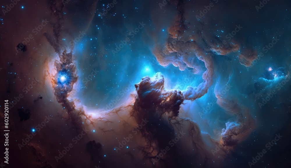 Wall mural beautiful space and nebula background made with generative ai