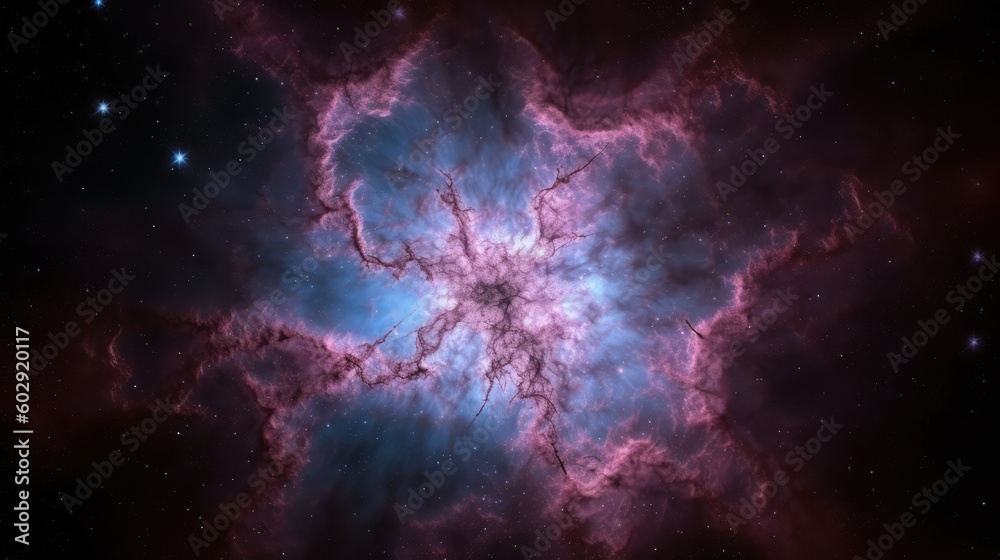 Sticker beautiful space and nebula background made with generative ai