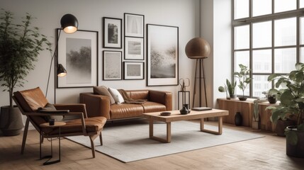 scandinavian interior style living room home interior design concept daylight,image ai generate