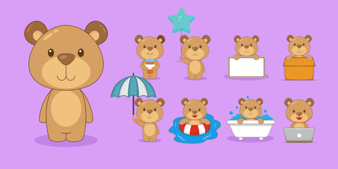 Cute Bear With Various Activity