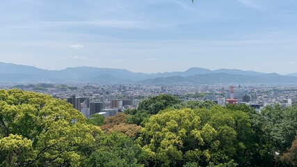 일본 위에서 내려다보는 도시와 건물들 풍경