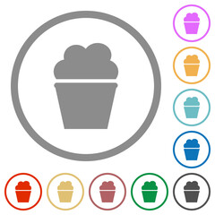 Shake with cream solid flat icons with outlines