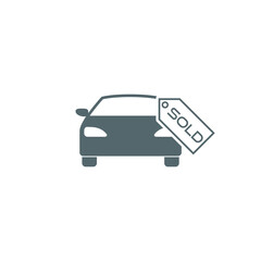  Sold car icon isolated on transparent background