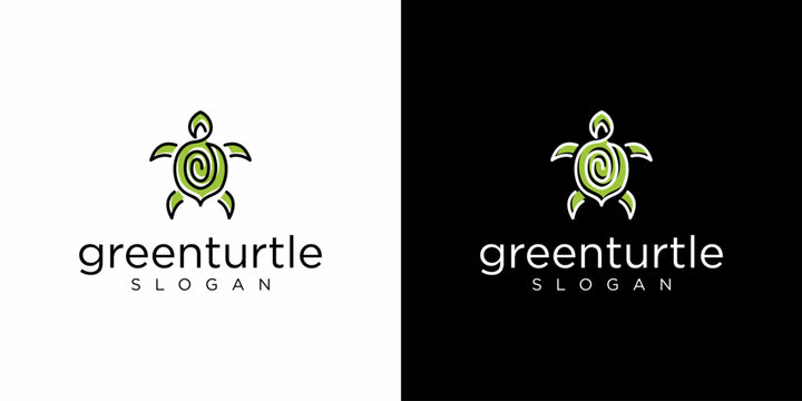 green turtle logo design. vector EPS 10.