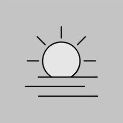 Summer sun heat vector icon. Weather sign