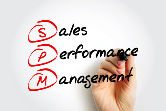 SPM - Sales Performance Management is a suite of operational and analytical functions that automate and unite back-office operational sales processes, acronym concept background