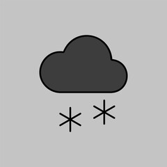 Cloud with snow vector icon. Weather sign
