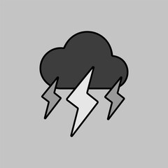 Storm cloud vector flat icon. Rainstorm symbol