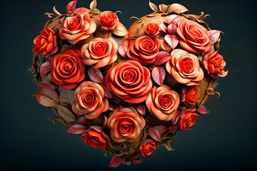 Arrange the hearts in the shape of roses - AI created