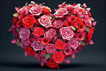 Arrange the hearts in the shape of roses - AI created