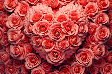 Arrange the hearts in the shape of roses - AI created