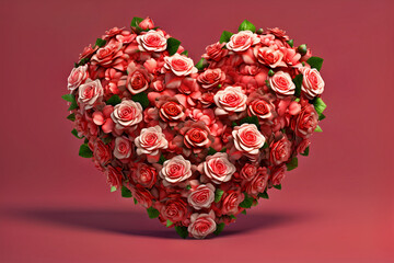 Arrange the hearts in the shape of roses - AI created