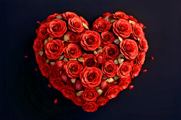 Arrange the hearts in the shape of roses - AI created