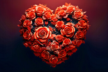 Arrange the hearts in the shape of roses - AI created