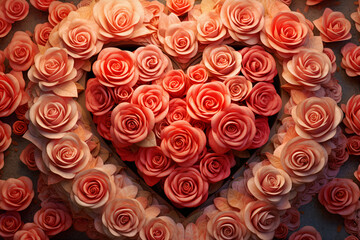 Arrange the hearts in the shape of roses - AI created