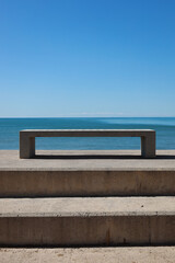 stone bench by the sea