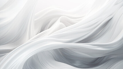 White Satin Fabric Waves Pattern Background Banner. AI Generated.