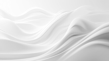 White Satin Fabric Waves Background Banner. AI Generated.
