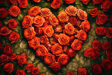 Arrange the hearts in the shape of roses - AI created