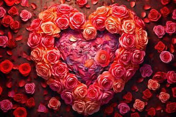 Arrange the hearts in the shape of roses - AI created