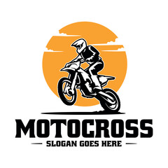 motocross logo with a rider on a motorbike