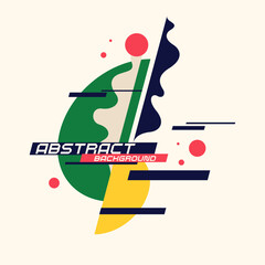 Abstract background in a modern trendy style. Poster with simple flat organic shapes, geometric shapes and lines.