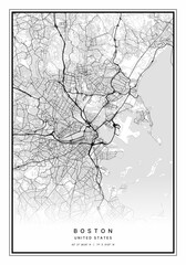 Boston Map Wall Art | Boston United States Map Art, Map Wall Art, Digital Map Art