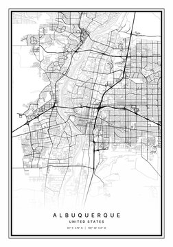 Albuquerque Map Wall Art | Albuquerque United States Map Art, Map Wall Art, Digital Map Art