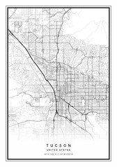 Tucson Map Wall Art | Tucson United States Map Art, Map Wall Art, Digital Map Art