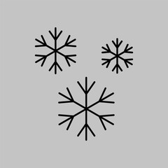 Obraz premium Snowflakes vector isolated flat icon. Weather sign