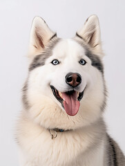 Gorgeously majestic beautiful Siberian Husky. White Husky. Cute Husky Pet.