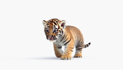 Obraz premium Cute beautiful baby Tiger, Animal, Tiger, baby tiger