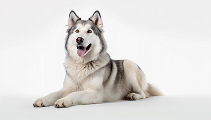 Gorgeously majestic beautiful Siberian Husky. White Husky. Cute Husky Pet.