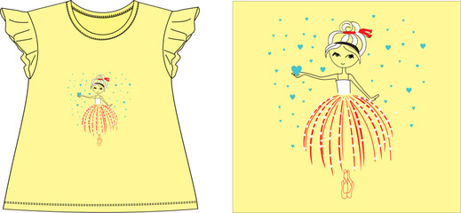 heart doll t shirt graphic design vector illustration digital file