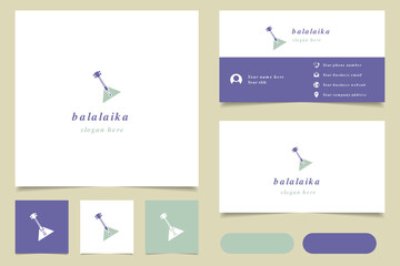 Balalaika logo design with editable slogan. Branding book and business card template. - obrazy, fototapety, plakaty