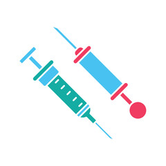 syringe, icon, color, vector, illustration, design, template, flat, style