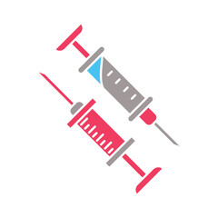 syringe, icon, color, vector, illustration, design, template, flat, style