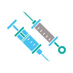 syringe, icon, color, vector, illustration, design, template, flat, style